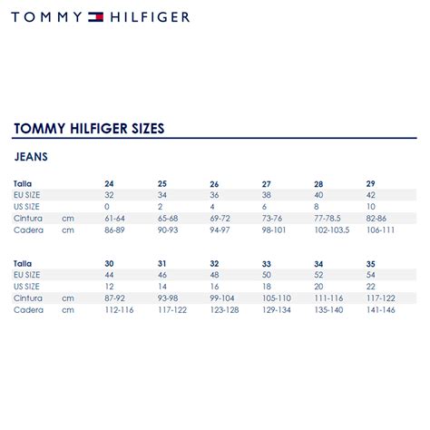 guia de tallas tommy hilfiger|tommy hilfiger official online store.